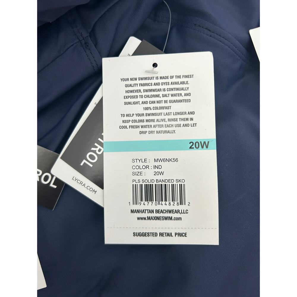 Maxine of Hollywood Women's Skort Swim Bottom - 20W - Blue NWT - Picture 6 of 7